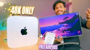 M1 Mac Mini Unboxing + Airpods Free  (Student Discount) 48000me Fastest Computer