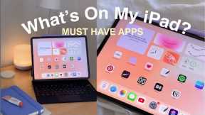 WHATS ON MY IPAD 2022 | productivity apps, iPad drawing, content creation & homescreen setup✨
