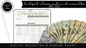 Monthly Budget Close Out & Results | May 2022 | Digital Budgeting | iPad & Goodnotes |