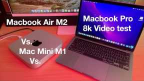 M2 MacBook Air Vs. M2 MacBook Pro Vs. M1 Mac mini 8K video FCP