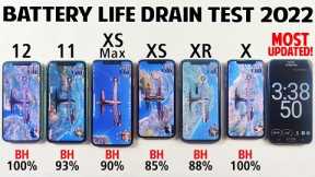 iPhone 12 vs iPhone 11 vs iPhone XS Max vs XS vs XR vs X Battery Life DRAIN Test 2022! Who win's?