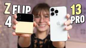 Galaxy Z Flip 4 vs iPhone 13 Pro - Why I'm SWITCHING.. 😍