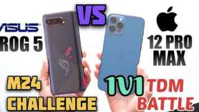 IPHONE 12 PRO MAX vs ASUS ROG PHONE 5. 1V1 TDM BATTLE. TDM M24 CHALLENGE.