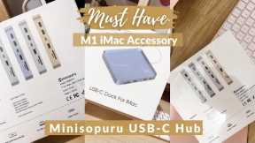 The BEST iMac Accessories | Minisopuru USB Hub, 2021 iMac, iMac Accessories, ASMR unboxing 🌿🍊