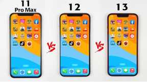 IOS 16.2 IPhone 11 Pro Max vs iPhone 12 vs iPhone 13 SPEED TEST in 2023