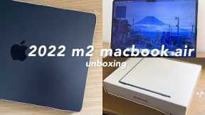 apple macbook air m2 (midnight) | unboxing & set up ☁️