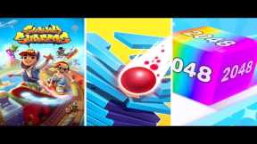 Stack Ball 3D vs Subway Surfers vs Cube 2048 Gameplay - Android iOS Gameplay