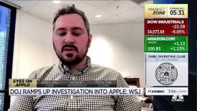 The DOJ appears to be looking at Apple's App Store and iOS, says WSJ's Tilley