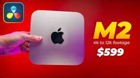 Can this $599 M2 Mac Mini edit 12K footage??? | DaVinci Resolve Video editing TEST