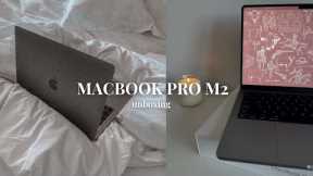 macbook pro m2 unboxing [2023] ✨💻 setup + customizing
