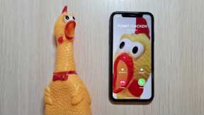 Mr.Chicken with iPhone 12 Incoming Call