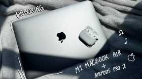 m1 macbook air & airpods pro 2 asmr unboxing!
