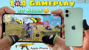 iPhone 12 free fire 1 vs 4 2 finger claw handcam  gameplay m1887 onetap headshot