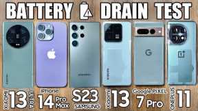 Xiaomi 13 Ultra vs iPhone 14 Pro Max / Samsung S23 Ultra / OnePlus 11 / Pixel 7 - BATTERY DRAIN TEST