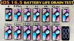 iPhone 8 To iPhone 14 Pro Max Battery Life Drain Test in 2023 - Every iPhone Battery Test iOS 16.5 🪫