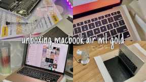 macbook air m1 gold unboxing 💻 | 2023
