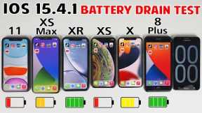 iPhone 11 vs XS Max vs XR vs XS vs X vs 8 Plus Battery Life DRAIN Test in 2022 | iOS 15.4.1 BATTERY🔥