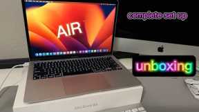 M1 Chip Macbook Air 256gb Base Model 2020 Unboxing + Complete Set Up + Soundcheck #m1chip