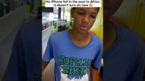 His iPhone Fall in The Pool in AFRICA ,Didn’t Turn On 😱 #shorts #apple #iphone #ios #android #fyp