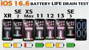 iOS 16.6 Battery Life Drain Test 2023 | iPhone XR vs Se 2020 vs Xs Max vs 11 vs 12 vs 13 vs SE 2022