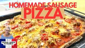 Homemade Sausage Pizza #pizza #glutenfree #fakeaway #frugalliving #takeaway #savemoney