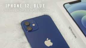 iPhone 12 Blue Unboxing, Set Up, & Accessories | Aesthetic & Chill