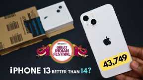 Unboxing iPhone 13 Only 6̶9̶9̶9̶0̶ ₹43749/- Cheapest ever | Better than iPhone 14? | Amazon sale