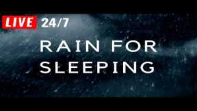 🔴 Rain Sounds for Sleeping BLACK SCREEN to Sleep Fast and Beat Insomnia - Live Rain 24/7