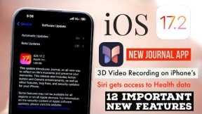 iOS 17.2 is Official Released | New Journal App | 3D Video Recording in iPhone's in Telugu By PJ