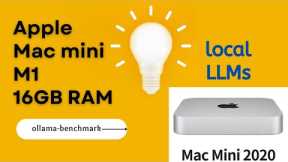 Apple Mac mini M1 RAM16G ollama benchmark for running local LLMs