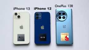 iPhone 13 vs iPhone 12 vs OnePlus 12R Ultimate Speed Test 🔥 | SURPRISING! (HINDI)