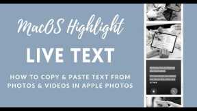 MacOS Highlight - Apple Photos Live Text