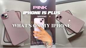PINK iPhone 15 Plus Unboxing & What's on my iPhone ☆ (size description, iPhone 12 Promax comparison)