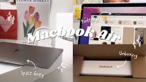 ✨ 📦 UNBOXING MACBOOK AIR in 2024 | Space Gray edition 🎀