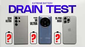 Xiaomi 14 Ultra vs S24 Ultra vs iPhone 15 Pro Max EXTREME Battery Drain Test