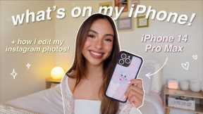 WHAT'S ON MY IPHONE 14 PRO MAX! 🎧 + How I Edit my Instagram Photos!