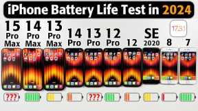 iPhone Battery Test in 2024 - 15 Pro Max vs 14 Pro Max,13 Pro Max,14 Pro,13 Pro,12 Pro,12,Se2020,8,7