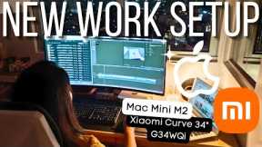 UNBOXING MAC MINI M2 & XIAOMI CURVED MONITOR 34 G34WQi | New Minimalist Work Setup