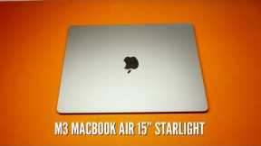 2024 M3 Apple Macbook AIR 15 Starlight ASMR Unboxing!