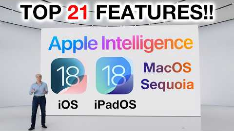 Top 21 NEW FEATURES: Apple Intelligence, iOS 18, iPadOS 18, MacOs Sequoia!
