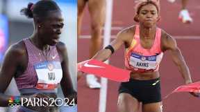 Athing Mu TRIPS, misses on Paris Olympics as Nia Akins wins 800m final | NBC Sports