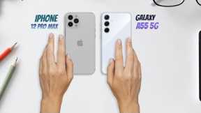 Comparison Samsung Galaxy A55 VS Apple iPhone 12 Pro Max