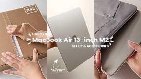 MacBook Air 13-inch M2 (Silver) Unboxing + Set up + Accessories