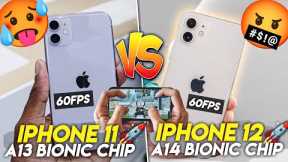 IPHONE 11 VS IPHONE 12 COMPARISON🔥•60FPS GAMING🚀•BGMI/PUBG TEST IN 2024😍•GAMING REVIEW💀•11 VS 12💣