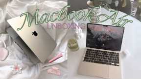 Macbook Air M3 Unboxing | setup for students, best apps, aesthetic customization!