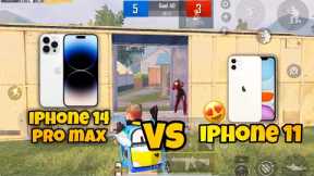 IPHONE 14 PRO MAX VS IPHONE 11 PUBG TEST💀 | BEST SENSITIVITY FOR IPHONE 11💀| TDM FULL GAMEPLAY