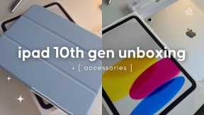 ipad 10th gen (silver) unboxing 🩶 | accessories + apple pen dupe