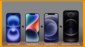 Apple iPhone 16 vs Apple iPhone 14 vs Apple iPhone 12 vs Apple iPhone 12 Pro Max Specs Reviev