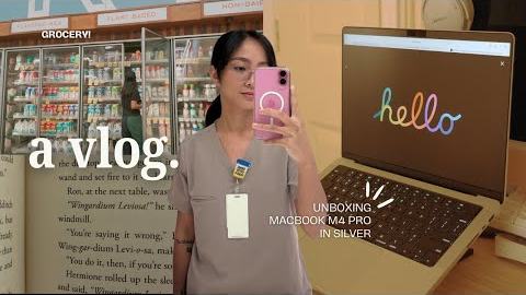 📦🫧 unboxing macbook M4 pro silver in 2025 and a little slice of life 🍃