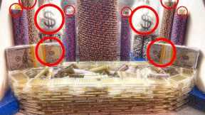 WORLD’S LARGEST GOLDEN STADIUM FILLED WITH CASH CRASHES DOWN! HIGH-STAKES COIN PUSHER ACTION!